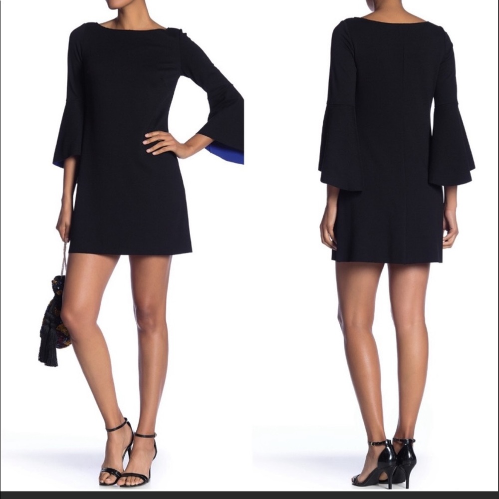 Bailey 44 Black High Born Bell Sleeve Shift Dress